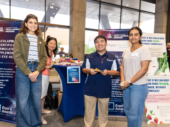 The PhytoCentric Solutions lab team presents their invention. 