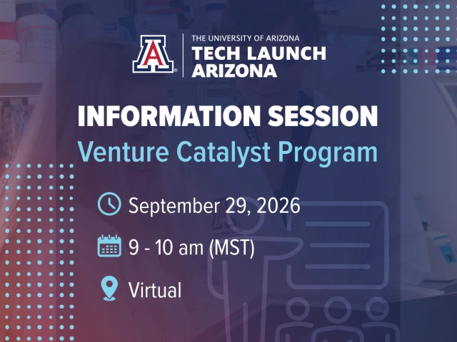 Promotional graphic for Venture Catalyst Information Session on September 29 from 9 am to 10 am via ZOOM