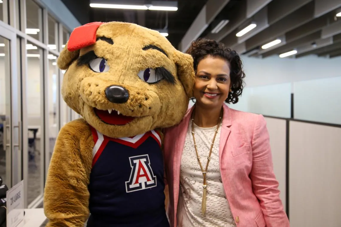 Rakhi Gibbons with mascot