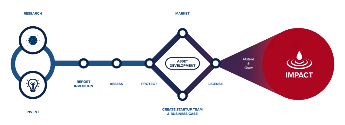 A flowchart depicting the UArizona commercialization process. 