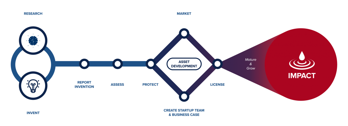A flowchart depicting the UArizona commercialization process. 