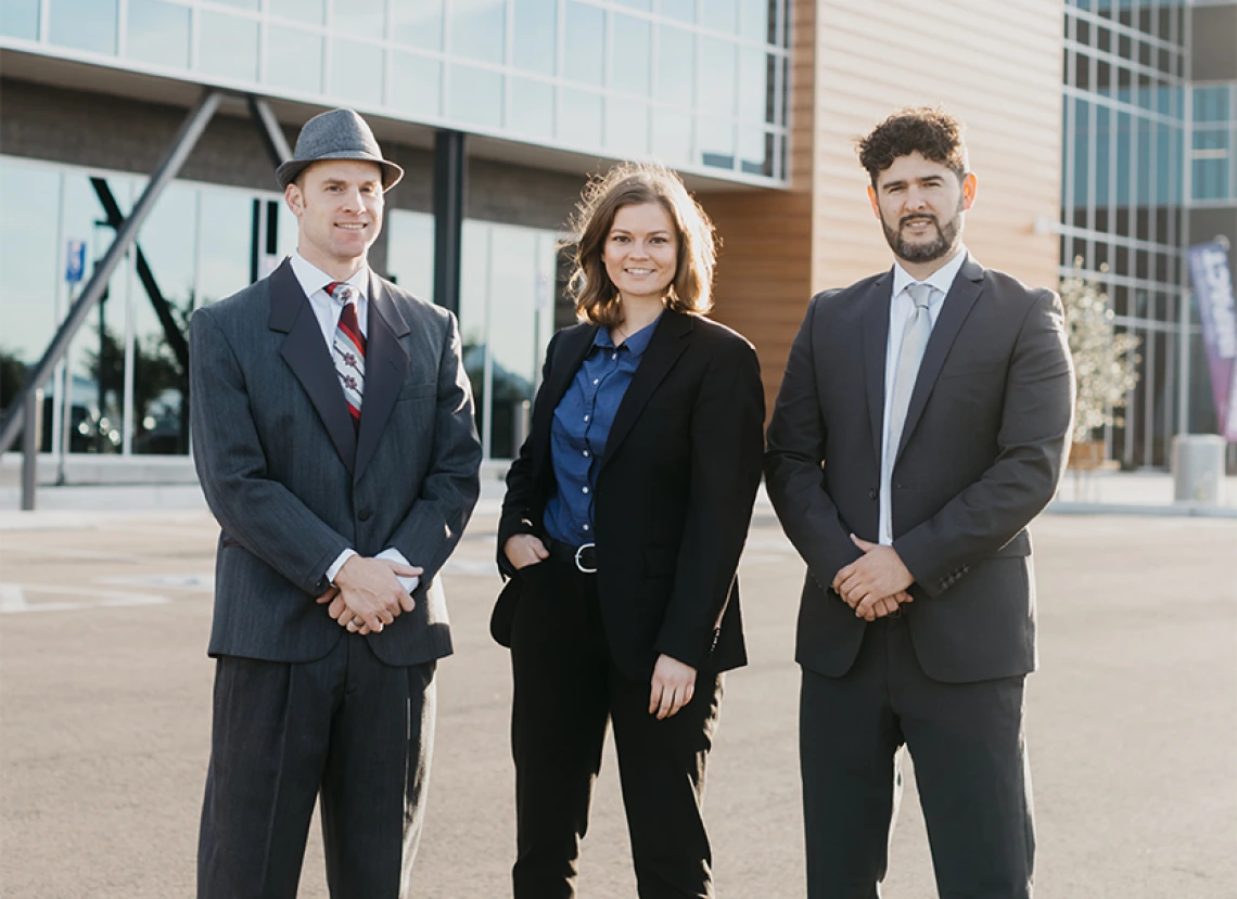 Left to right: Justin Hyatt, Roslyn Norman, and Christian Davila