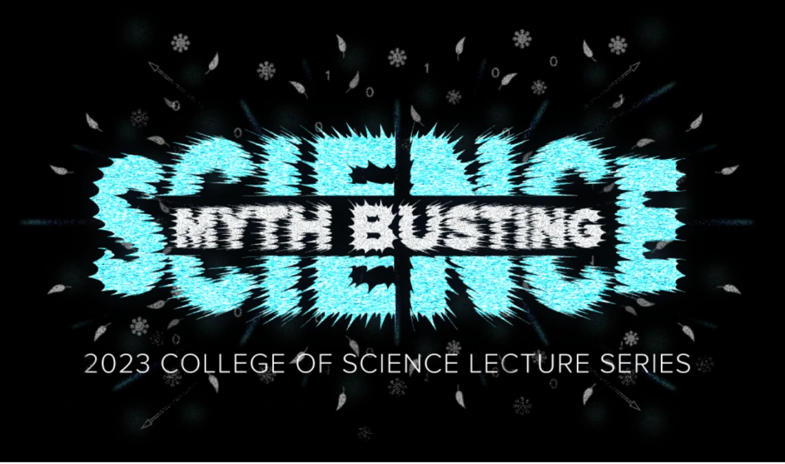 Image of the word SCIENCE covered by the words MYTH BUSTING