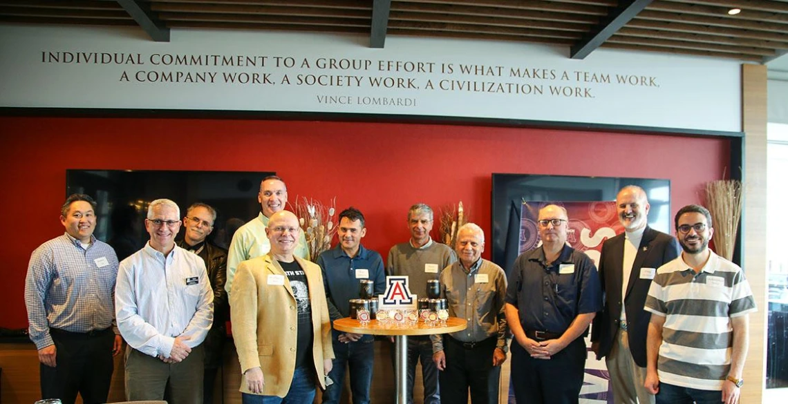 Leaders and faculty from the College of Engineering and Tech Launch Arizona celebrate at the 2024 patent medallion luncheon.