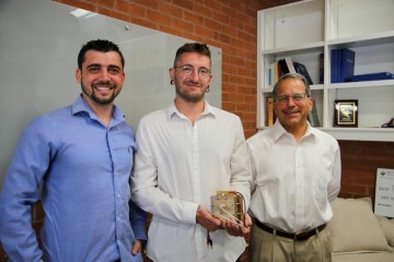 Gianetti and Moutet with TLA commercialization partner Philip Lacovara, CarbeniumTec's third co-founder and chief organization officer.