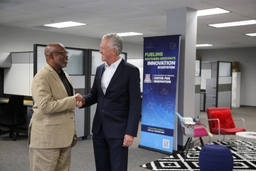 Left to right: Jeff Cary and Dr. Samuel Keim of Lifespan Digital Health at the University of Arizona Center for Innovation