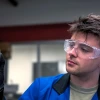 Graduate research assistant Aidan McMahon in the lab. 