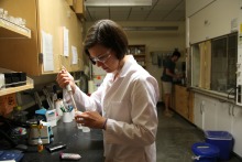 Colleen Janczak in the lab.